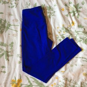 Bright blue high waisted leggings